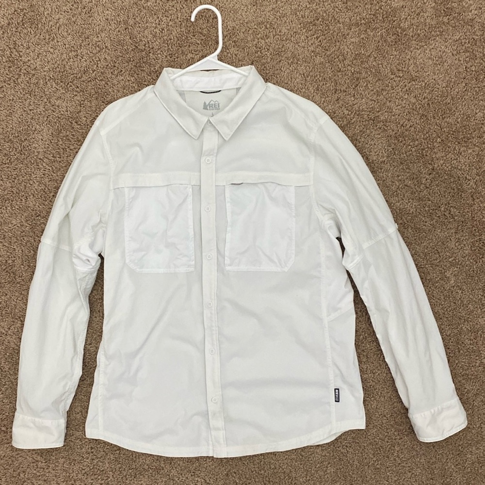 REI White Casual Button Down Shirt